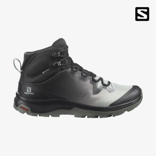 Botas Caminhada Salomon Vaya Mid GTX Feminino Pretas Cinzentas | PT K79153